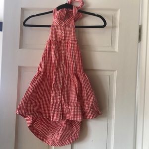 FREE PEOPLE | red plaid halter